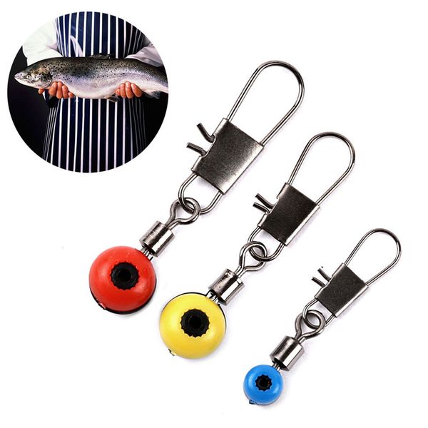 

100pcs fishing barrel swivel interlock snap solid ring pin connector accessories