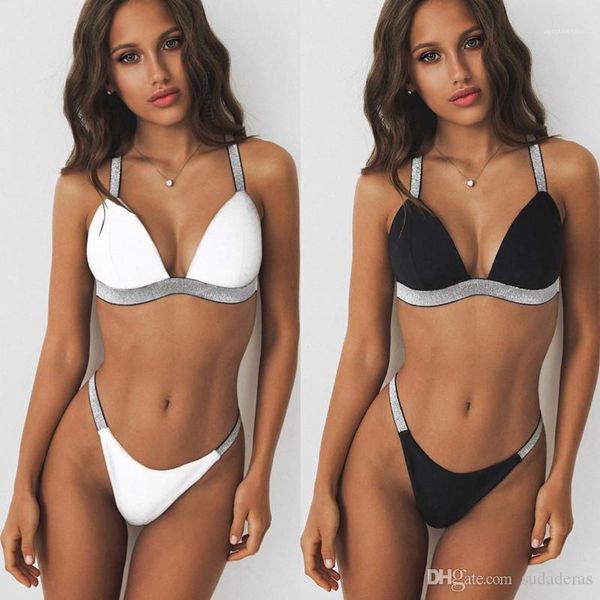 

sets high waist tankinis bras briefs 2pcs bathing suits bikini women leopard bikini, White;black