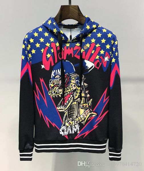 

autumn new fashion hoodie pullover pattern comic mens designer hoodies luxury casual men sweatshirt asian size m-3, Black