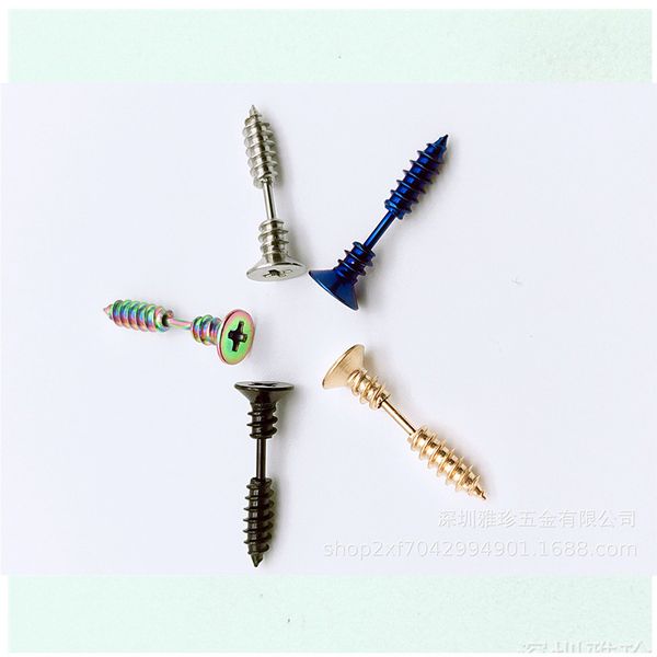 

earrings korean gold earring for women jewelry stainless steel spiral earrings punk women fake piercing making charms, Golden;silver