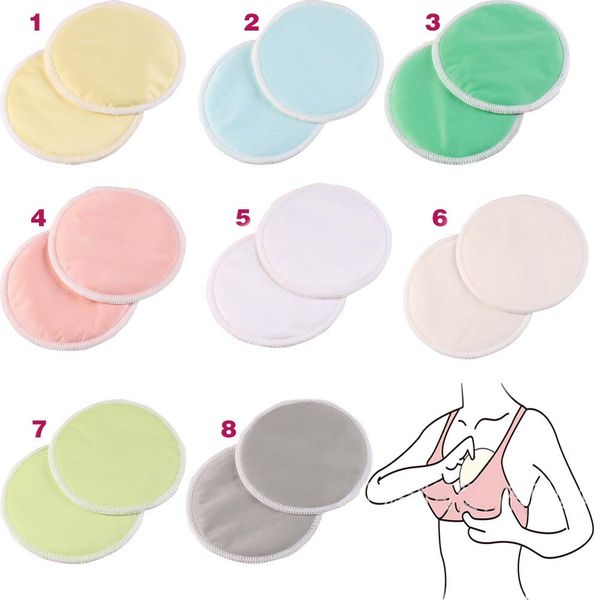 

new sale 10pcs mom bamboo breast nursing pad waterproof washable feeding reusable 3 layers thick pads, White