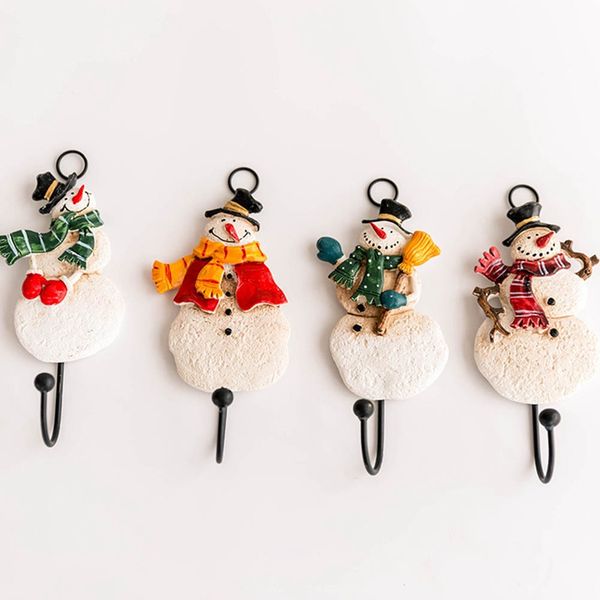 

cartoon decorative santa claus snowman wall mount hook for bedroom living room christmas home decoration christmas tree pendant