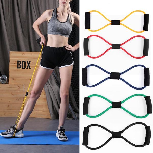 

resistance bands 8 shaped resistance bands exercise cords chest stretch yoga training fitness elastic tube fitness belt