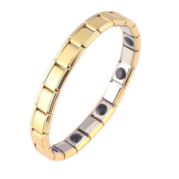 

мода мужчины ювелирные изделия исцеление пихты магнитный титан биоэнергетический браслет для мужчин артериальное давление аксессуар человек, Golden;silver