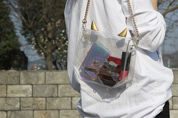 

new wave korean version of all match messenger bag trendy fashion laser transparent small bag women's one-shoulder mini chic