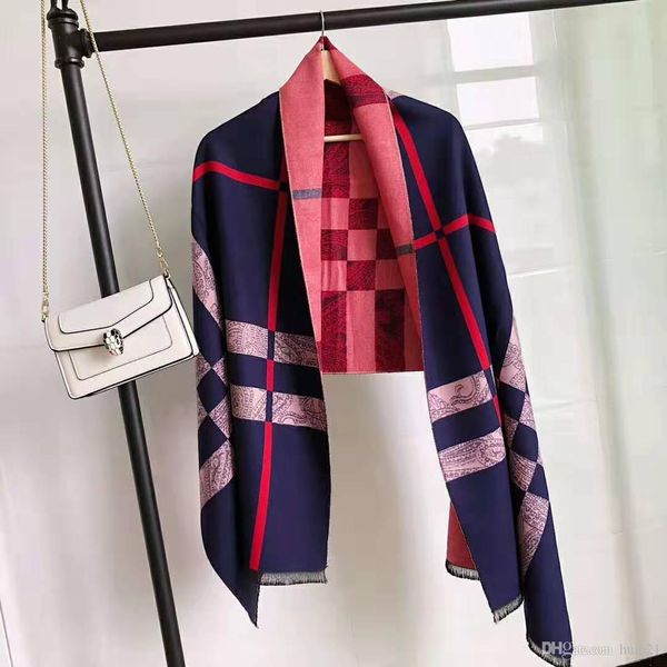 

new winter scarf, cashmere blended texture, soft and warm, double-sided color, exquisite workmanship, can be made scarf, also can be made sh, Blue;gray