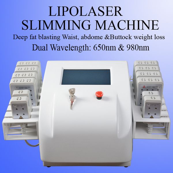 

650nm & 980nm laser system lipo laser for fat removal cellulite reduce slimming beauty machine, Black