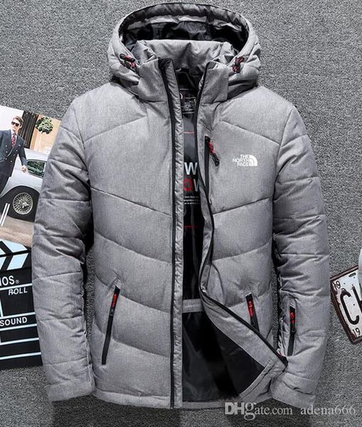 

north the men down jackets hooded winter keep warm down cotton coats mens face outdoor thicken jackets outwear, Black