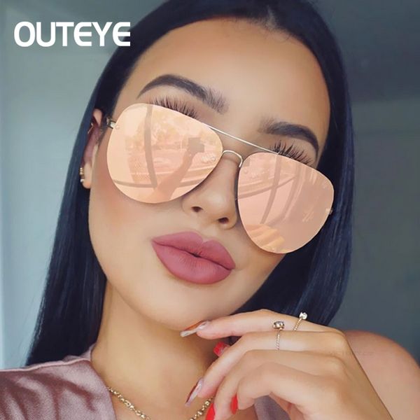

rose gold sunglasses women men shades 2019 brand designer oversized mirror sun glasses female metal frame sunglass gafas de sol, White;black
