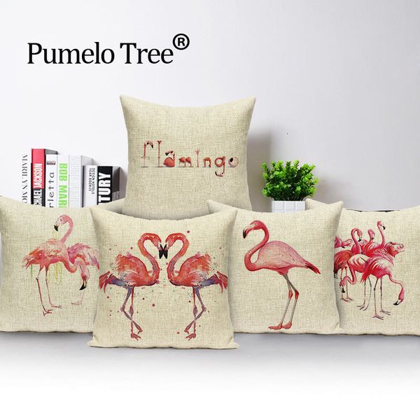 

розовый фламинго подушка обложка печати cushions home decor на заказ подушка обложка белье декоративные подушки dropshipping бросьте подушки