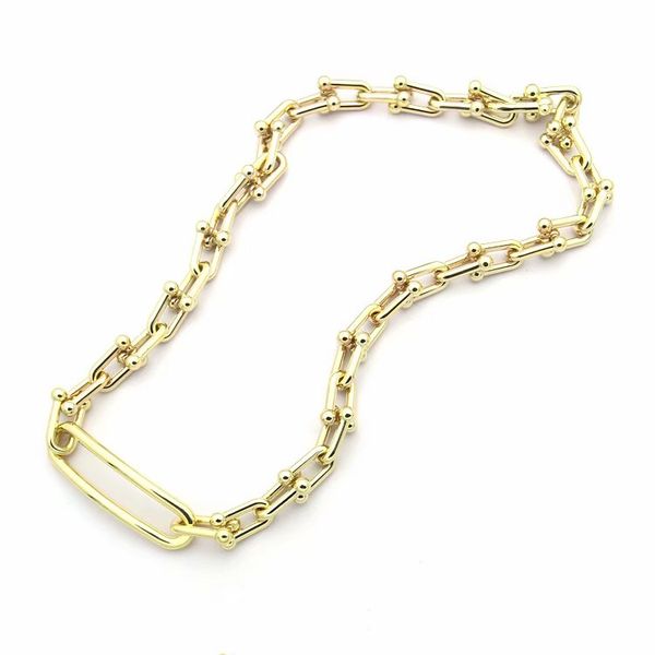 

2020 new style tn47 big brand necklace slub shape pendant lover women factory wholesale 18k gold plated sell jewelry can carving t logo, Silver