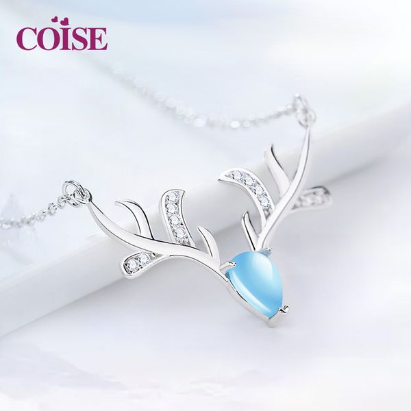 

s925 silver christmas gift dream deer necklace