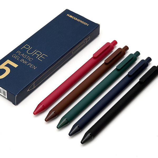 

kaco pure gel pen, chinese style, 5 pens combination, matte, office