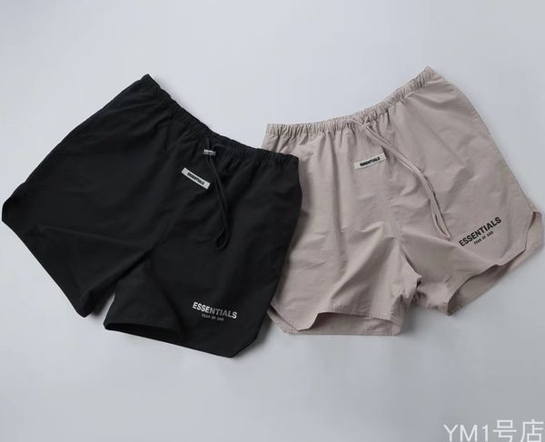 

mens summer shorts fog fear of god essentials 3m reflective nylon shorts casual fitness shorts fashion drawstring high street, Black