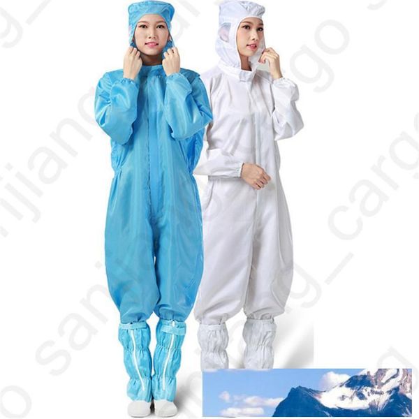 

защитная одежда мужская и женская цельная защитная одежда капюшон пылезащитная ткань для чистки мастерской многоразовая антистатическая одеж
