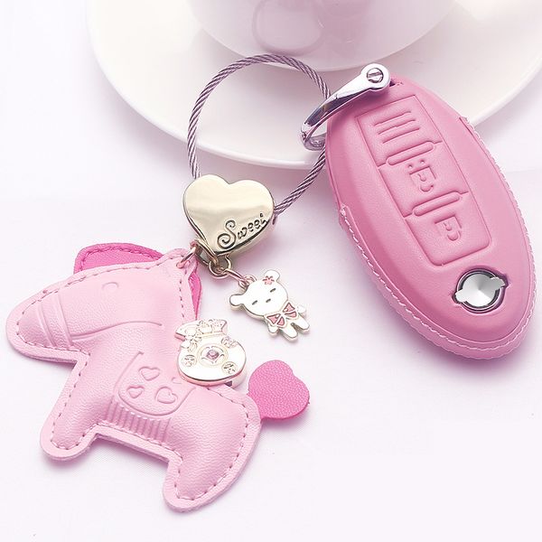 

genuine leather car remote key case fullcover for qashqai j10 j11 x-trail t31 t32 kicks tiida pathfinder murano note juke
