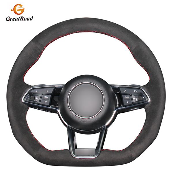 

hand-stitched diy black suede car steering wheel cover for r8 2016-2018 2016-2019s 2016-2019 2018-2019