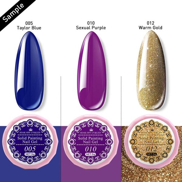 

modelones solid painting uv nail gel polish diy nail design drawing pattern led gel varnish shiny glitter hybrid varnish, Red;pink
