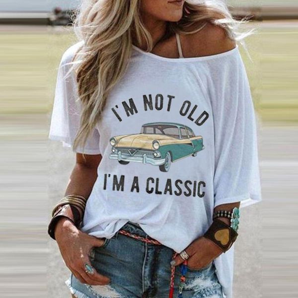 

t shirt oversize women summer round neck short sleeve letter print female loose casual harajuku korean clothes m6, White
