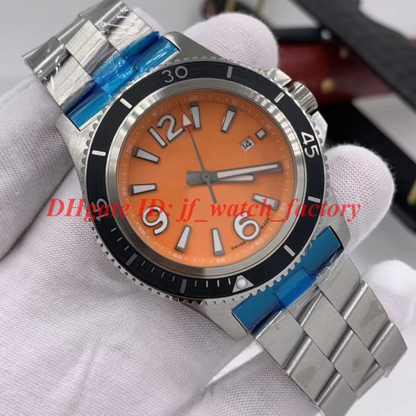

2020 watches automatic watch mens reloj de lujo mechanical metal strap orange face montre b 1884 super wristwatches, Slivery;brown