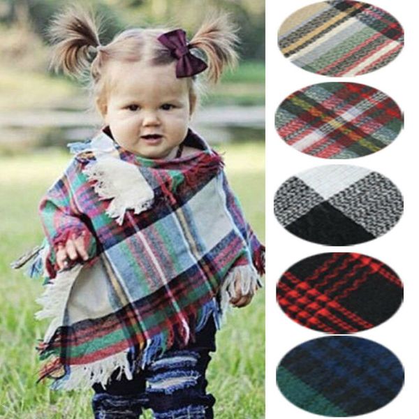 

дети плед шарф девушки мальчик классический кисточкой мыс с капюшоном трикотажные зима теплая накидка шаль рождество пальто шаль пиджаки пла, Blue;gray