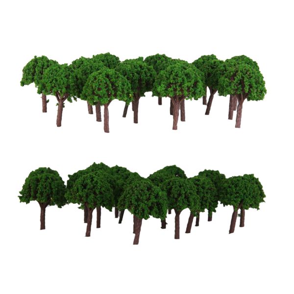 

100pc green trees model train railway layout wargame diorama scenery z scale