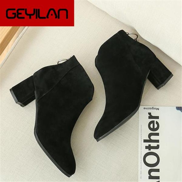 

2018 fall new high-heeled thick heel korean version of women's shoes short boots pendant boots british naked, Black