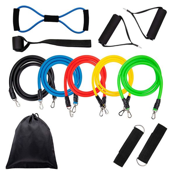 

sews-12pcs pilates latex tubing expanders exercise tubes practical strength resistance band sets fitness equipment