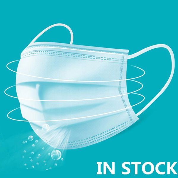 

20/40/60pcs anti-dust disposable face mouth masks 3 layer solid color non woven earloop mask thickened better than kf94 ffp2 n95