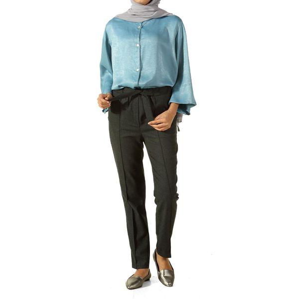 

hijab elastic waist pants, Black;white