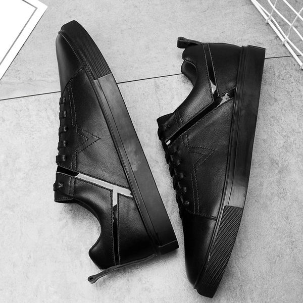 

factory direct simple classic absorption breathable men's shoes high-end casual men's shoes large size leather, Black