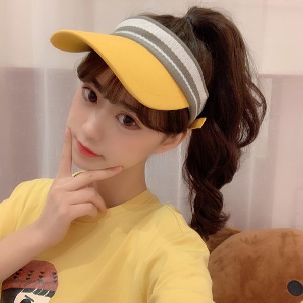 

hat woman summer big eaves empty roof sunscreen fashion running hat shopping trip sunshade cool tide, Blue;gray