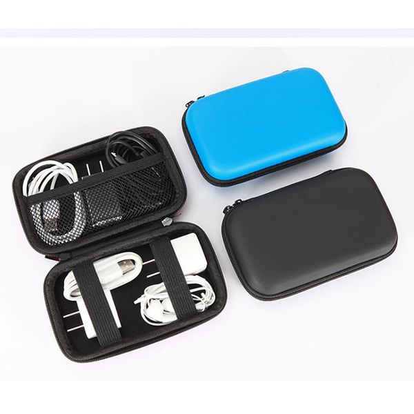 

eva anti-shock protective travel organizer bag case black & blue