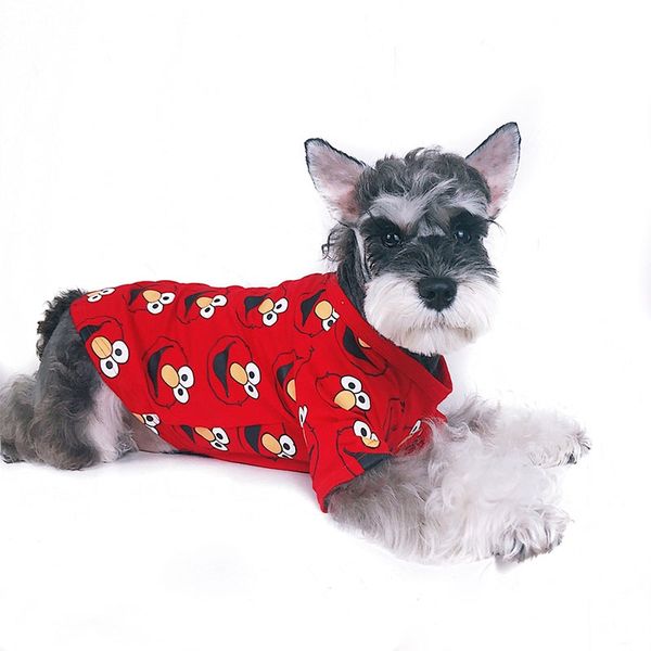 

dog clothes for small dogs cartoon print tshirt for french bulldog sweater for chihuahua pet puppy clothing pug costume red tee dog apparel
