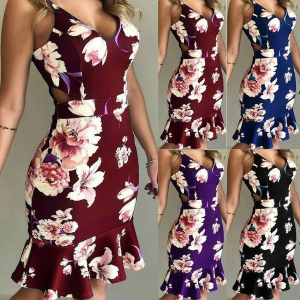 

plus size summer women lady boho mini dress evening party beach dress sundress summer sleeveless print strap, Black;gray