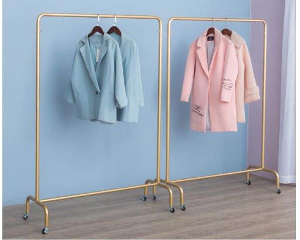 

clothing store with pulley rack bedroom furniture women's cloth show nano-gold shelf movable hanging clothes racks