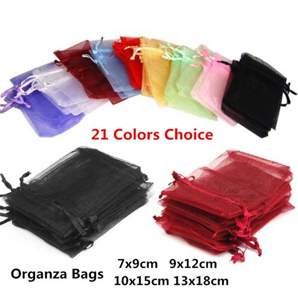 

10pcs gift bags organza bags birthday decorations kids 7x9 9x12 10x15 13x18 wedding favors and gift wedding party supplies
