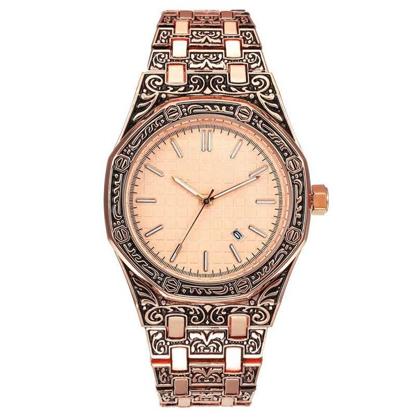 

mens luxury watch royal oak offshore engraved case stainless steel designer watches quartz movement sport wristwatch ing, Slivery;brown