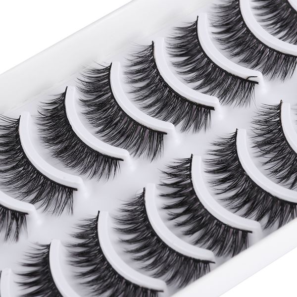 

10 pairs multilayer 3d faux mink hair false eyelashes thick long fluffy wispy eye lashes makeup handmade eyelash extension tools