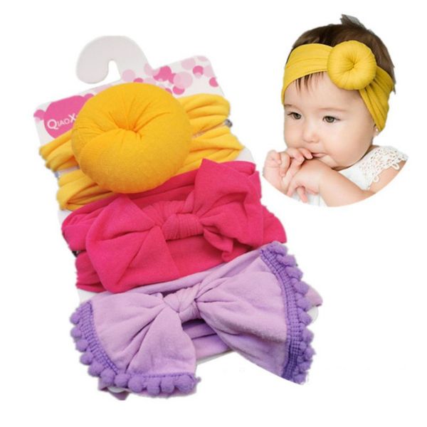 

3pcs baby cute girls bowknot design headband headwear apparel pgraphy prop party gift, Slivery;white