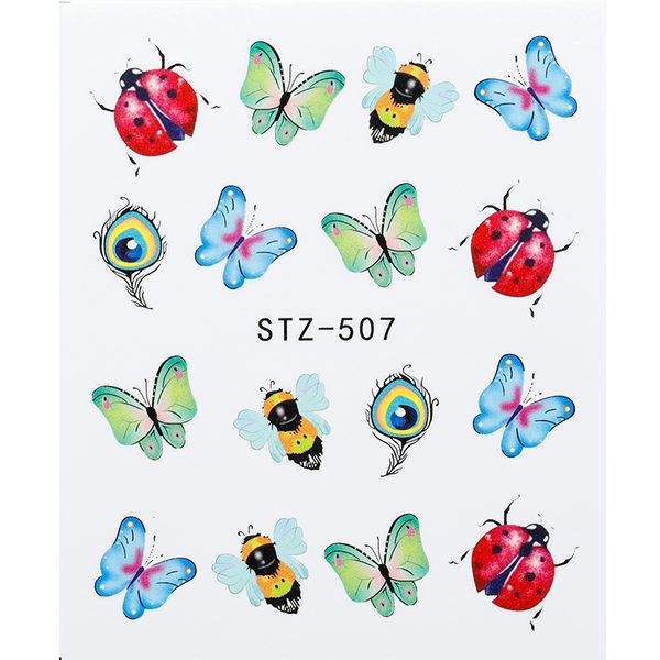 

1 sheet nail sticker butterfly summer colorful water transfer nail decorations uv gel polish diy decals, Black