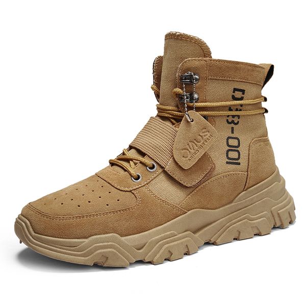 

autumn men shoes men winter boots shoes botas hombre high ankle boots comfortable breathable safety work, Black