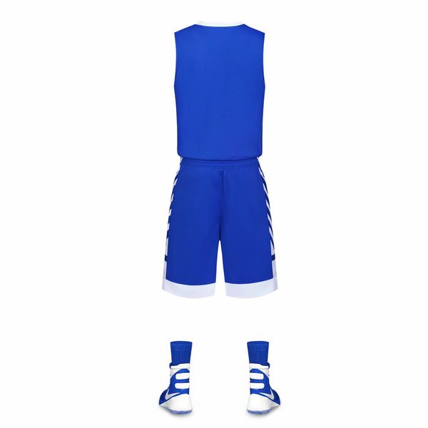 

discount men training basketball sets with shorts uniforms reversible basketball jerseys for that home and away look kits sports 44-26, Blue;black