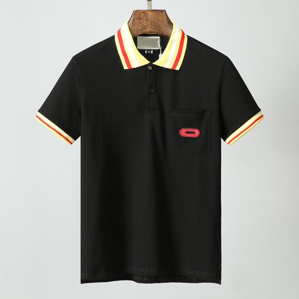 

2020 stripe polo shirt t-shirt snake polos bee вышивка мужская high street fashion horse polo shirt, White;black