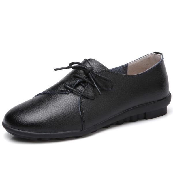 

women's shoes leather flats women casual shoes, Black