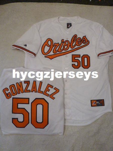

baseball bo #50 miguel gonzalez shirt sewn jersey mens stitched jerseys big and tall size xs-6xl for sale, Gray