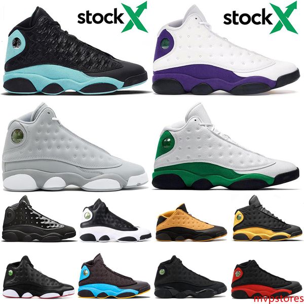 

stock x 13 13s man basketball shoes island green court purple cap and gown mens sports sneaker trainers breathable shoes 7-13