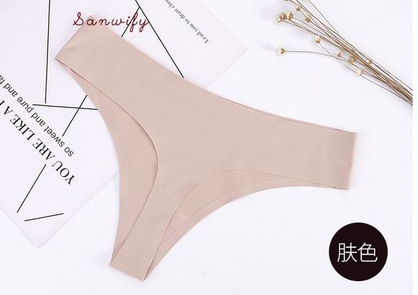 

three-piece set thong pants women's underwear ice silk traceless one-piece low waist breifs sports, White;red