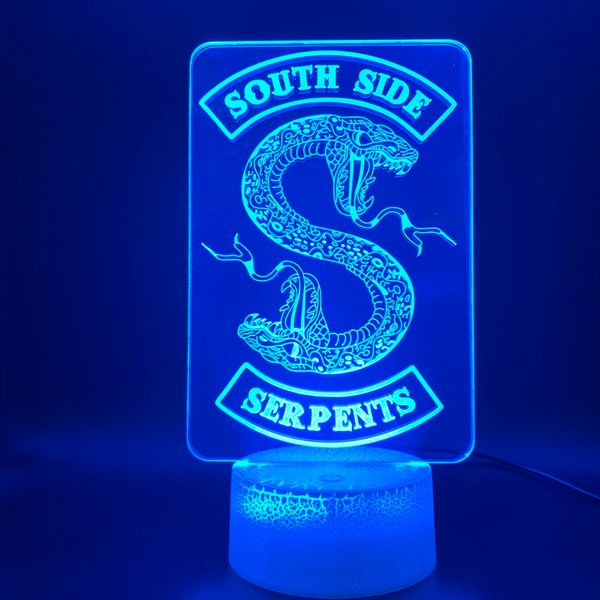 

3d illusion lamp riverdale gift snake home decoration nightlight table lamp southside serpents sign kids led night light