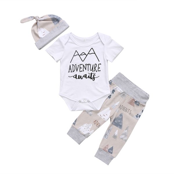 

cute newborn kids boy girl cotton romper pants leggings 3pcs outfits set colthes, Pink;blue